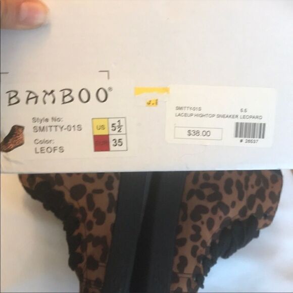 BAMBOO LEOPARD MOTIF HIGH TOP SNEAKERS.  N… - Picture 7 of 8